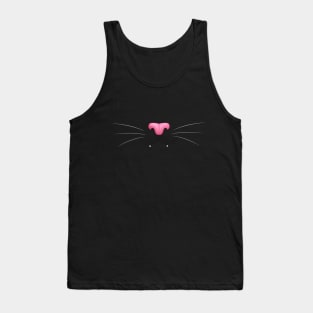 Black Kitty Cat with Fangs - Pink Nose Tank Top